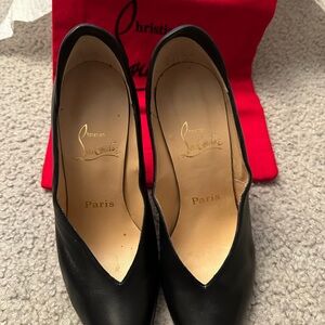 NWT Christian Louboutin Hung Up Black Heels with Dustbag and original box